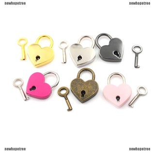 NTPH Cute Padlock Love Heart Shape Padlock Tiny Luggage Bag Case Lock With Keys joie (9)