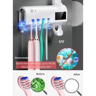 Toothbrush sterilizer UV Light Sterilizer Toothbrush Holder Cleaner Automatic Toothpaste Dispenser (1)