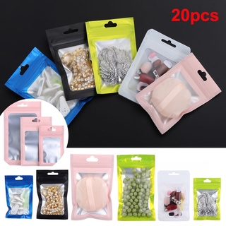 YOLA 20 Pcs Retail Packaging Bag Aluminum Foil Reclosable Pouches Storage Self Seal Waterproof Plastic Matte Pack Zipper/Multicolor (8)