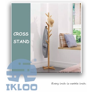 Ikloo moso bamboo hanger clothes hanging pole coat rack