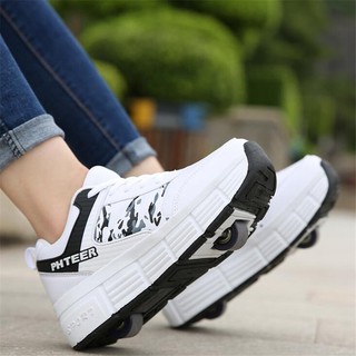 Roller Skate Shoes Kids Boys Girls Sports Shoes Single Wheels Sneakers with On Double Wheels Roller