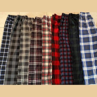 Pajama Pranela Cotton | Adult Free Size Men's Women's Unisex | Checkered Plaid Flannel Korean