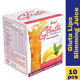 Gluta Lipo Slimming Juice Drink Original 12 in 1 Drinks 10 Sachet Slimming and Whitening Drink