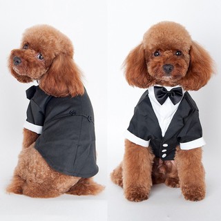 0816 Pet Small Dog Clothing Prince Wedding Cat Suit Bow Tie Puppy Tuxedo