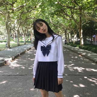 Japanese Korean School Uniforms Girls JK Uniform Long/Short Sleeve Sailor Suit High School Sailor (4)