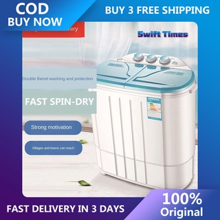 ♂✐Double tub mini washing machine Small semi-automatic double tub washing machine 3.6kg Capacity Was (9)