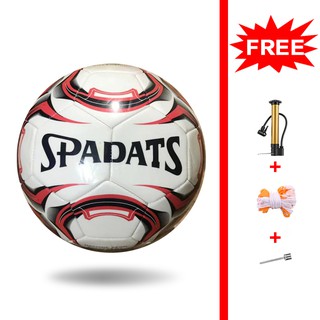 SPADATS Soccer ball size 5 FiFA football Free giveaways pin net pump ren white black