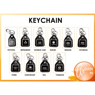 【New】Leather Metal Car Keychain Car Logo Keychain