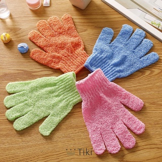 1Pcs Fashion Shower Five Fingers Bath Gloves Exfoliating Bath Gloves Random Color | TiKi