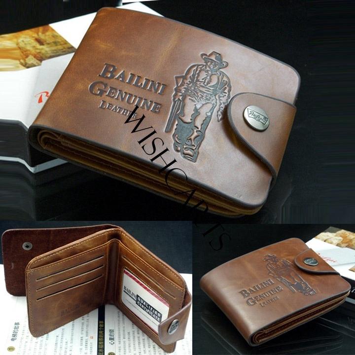 New Men's Classic Leather Pockets Credit/ID Cards Holder Purse Wallet