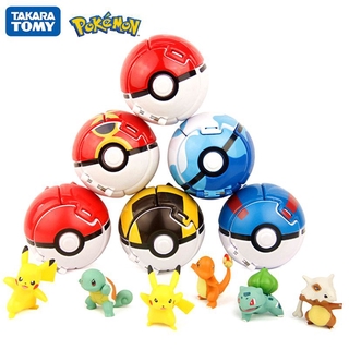 TOMY Pokemon Elf Ball Pikachu Pokeball Pocket Monster Variant Toy Action Figure Toys Kids Gift