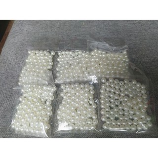 ACRYLIC WHITE PEARL BEADS / 50pcs per bag