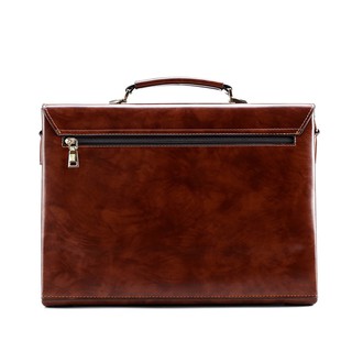 Genuine Leather Men'S Business Handbag Password Lock Briefcase Briefcase Retro Office Computer Bag Shoulder Messenger Men'S Bag (4)