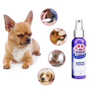 60ml Pet Breath Freshener Spray Dog Teeth Cleaner Fresh Mouthwash Breath No P5V7