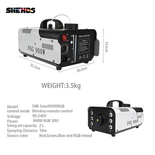 SHEHDS 1500W Smoke Machine DMX512 LED Fog Machine Pyro Vertical Fogger Machine Remote or Wire Contro