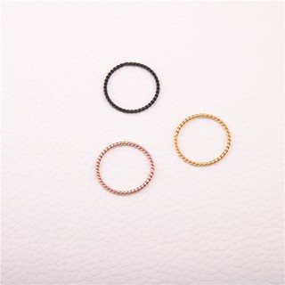 Korean version of simple fashion titanium steel rose gold ring ultra-fine twist multicolor ring color gold plated joint ring accessories