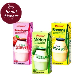 korean ♕BANANA | MELON | STRAWBERRY Binggrae Korean Flavored Milk 200ml♡