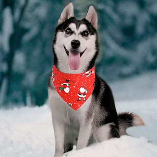 Christmas Pet Saliva Towel Dog Collar Adjustable Triangle Bib Scarf Collar Durable (5)