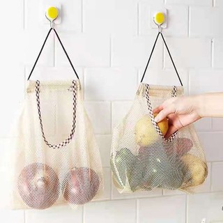 Large Capacity Onion Potato Tomato Storage Hanging Bag Kitchen Organize Mesh Pouch