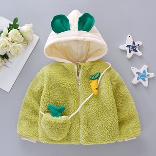 2020 autumn and winter children's clothing new girls' sweaters and hats color coat radish decorative baby fashion wool coat (4)