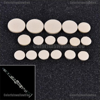 Colorfulswallowfree 17PCS Clarinet key Pads White Musical Woodwind Wind Music Instrument Replacement BELLE