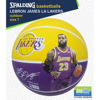 SPALDING NBA Player Lebron James Los Angeles Lakers Original Outdoor Basketball Size 7