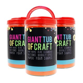 arts and craft jar tubs skoodle brand small tub project kit colored papers googly eyes feather kit (1)
