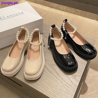 Mary Jane small leather shoes female 2021 new summer thick-soled wild pearl retro Japanese jk uniform shoes single shoes