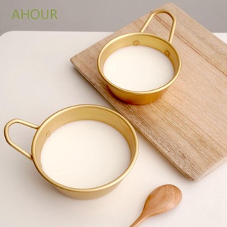 AHOUR Round Wine Cup Traditional Bowl Cup Rice Wine Bowl Ramen Pot Dessert Tray With Handle Kitchen Korean Home Ramen Noodles Pot