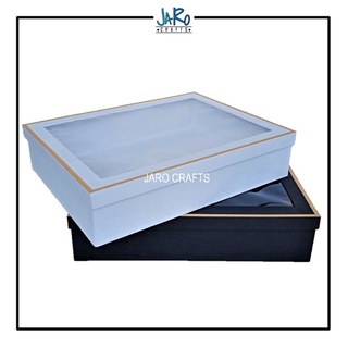 16x12x3.5 inches Rectangular Hard Box/Gift Box with Acetate and Gold Lining