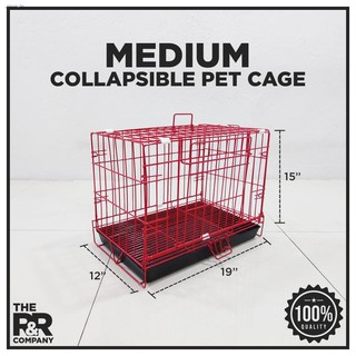 ☊Heavy Duty Collapsible Medium Cage Pet Dog Cat Rabbit Puppy Folding Crate Foldable Cage Poop Tray