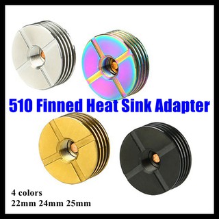 510 Finned Heat Sink Adapter 4 Colors Stainless Steel for 22mm 24mm 25mm tank