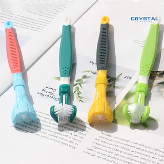 CY Pet Toothbrush Three Sided Multi-angle Cleaning Plastic Dog Soft Bristle Toothbrush for Oral Care