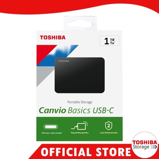 【Ready Stock】❀Toshiba Canvio Basics USB-C 1TB Black USB 3.2 Gen1 Portable External Hard Disk Drive