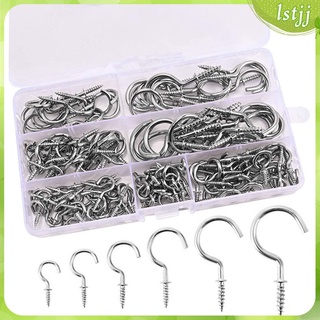 [Ready Stock] Cup Hook 7 Size Hanger Kit 150 Pcs Ceiling Hooks for Hanging Lights Photo Indoor & Outdoor Kitchen
