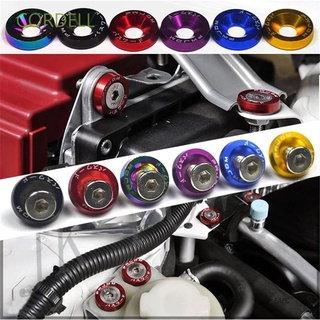 CORDELL Auto Accessaries Car Modified Bolts 10PCS License Plate Bolts Car Modified Washer Bumper Car Styling Car Fender Aluminum Engine styling M6 JDM Washer/Multicolor