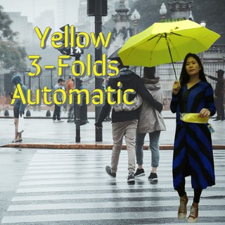 Yellow Automatic Windproof Umbrella (1)