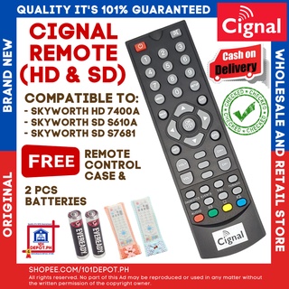ORIG Cignal Remote Skyworth (HD & SD) Compatible w/ 7400A, S610A & S7681 +FREE 2pcs Batt +RemoteCase