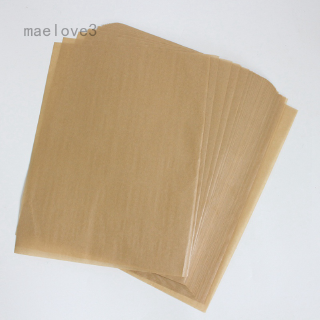 maelove3 100 Sheets Precut Parchment Paper for Baking Unbleached Brown Kitchen Baking Paper