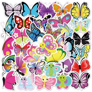 xs371-50 pcs Butterfly graffiti waterproof sticker