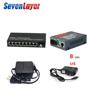 10/100M 20KM 8 RJ45 Port Ethernet Media Converter SingleMode