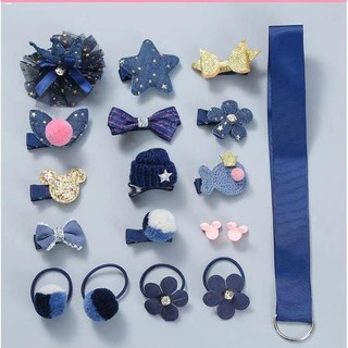 Pet Clothing & Accessories✤【momo】18in1 Baby girl hair clIps set princess crown with gift box Christm (3)