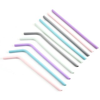 dinnerware☁▫❖Silicone Kids' REGULAR Straws with Candy Colors (Bent/Straight)