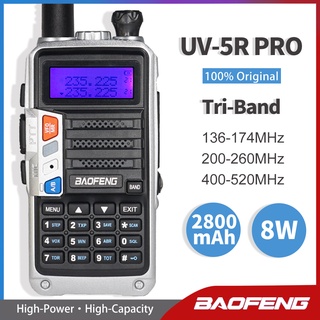 Tri-Band 220-260Mhz BaoFeng Walkie Talkie Radio UV-5R Pro 8W Power Two-way Radio Ham Radio Talkie Up (1)