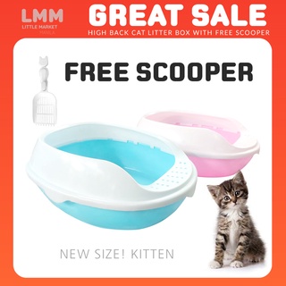 medium and large cat litter pan high back with free scooper cats litter pans high-back