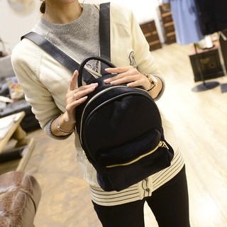 Girls Casual Velvet Mini Backpack Handbag Satchel School Bag