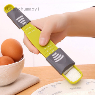 Chenchumaoyi measure cup Double End Eight Stalls Adjustable Scale Measuring Spoons Metering Spoon baking tool Kitchen accessories