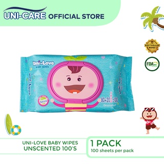 UniLove Unscented Baby Wipes 100's Pack of 1