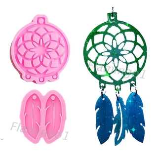FLGO Dream Catcher Feathers Earrings Epoxy Resin Mold Jewelry Pendant Silicone Mould