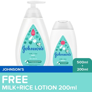 Johnson's Milk+Rice Bath 500ml + FREE Lotion 200ml